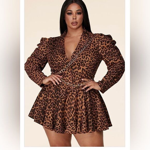 NWT Plus Size Leopard blazer / Dress - Picture 3 of 7